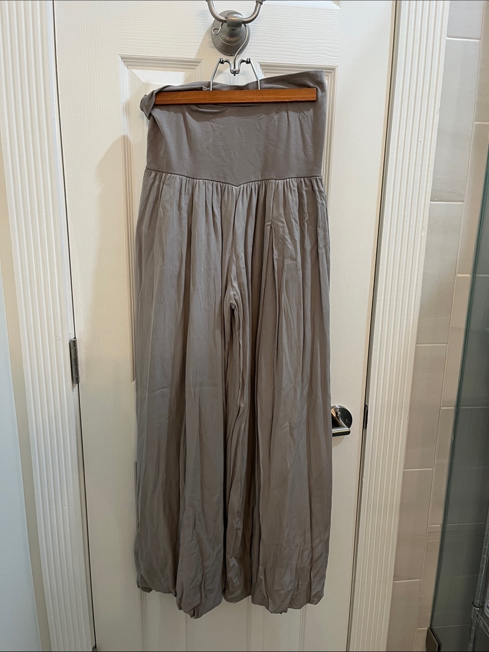 Italy High-Waist Wide Leg Women’s Pants — Gray